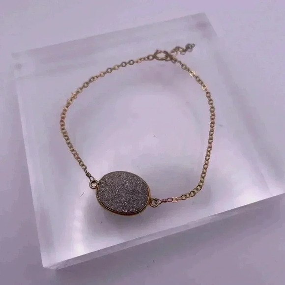 Silver Druzy Quartz Bracelet- 7” - Picture 4 of 5